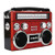 Supersonic SC-1097BT-Red 3 Band Radio with Bluetooth and Flashlight Red