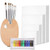 Acrylic Paint Set with Canvas  Includes 12 Colors Acrylic Paints  6 Paint Brushes and Wooden Palette  Canvas Paint Set for Adults Kids Teens and More