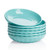 Teocera Porcelain Pasta Bowls  Salad Bowls Set  Wide and Shallow  Fluted Design  30 Ounce  Set of 6  Turquoise
