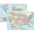 Kappa Map Group UNI12489BN United States and World Wall Map Combo  2 Maps Per Pack  3 Packs