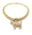 BLINGFACTORY Hip Hop Iced Goat Pendant   12mm 18  Box Lock Miami Cuban Choker Chain