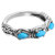 Carolyn Pollack Sterling Blue Turquoise Gemstone 3 Stone Ring Size 8
