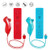 Lactivx 2 Packs Nunchuck and Wii Remote Controller with Silicone Case and Strap Compatible with Wii Wii U ConsoleRed and Blue