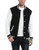 Coofandy Men Fashion Long Sleeve Button Front Cotton Bomber Baseball Jacket Black X-Large