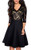 HOMEYEE Women s Chic V-Neck Lace Patchwork Flare Party Dress A062 8  Black