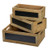 Shinedecor Wood Nesting Storage Crates with Chalkboard Front Panel and Cutout Handles  Decorative Nesting Wood Box for Storage  Organization and Display  Set of 3  Natural Wood Finish