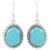 Turquoise Earrings 925 Sterling Silver   Genuine Turquoise Select style Oval Bursts