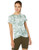 Calvin Klein Women s Calvin Logo Sunbrust Tie Dye Twist Front Tee  Rainforest Combo  Large