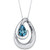 Peora London Blue Topaz Pendant Necklace in Sterling Silver  Wave Solitaire  Pear Shape  7x5mm  0-75 Carat with 18 inch Chain
