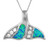 Sterling Silver Synthetic Blue Opal Whale Tail Pendant Necklace  162  Extender