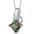 Created Black Opal Princess Cut Pendant Necklace Sterling Silver 1-50 Carats