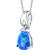 Created Blue Opal Poire Pendant Necklace Sterling Silver 1-00 Carat