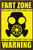Trends International Warning - Fart Zone Wall Poster  22-375  x 34   Mahogany Framed Version