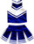 Little Girls  Cheerleader Cheerleading Outfit Uniform Costume Cosplay Blue-White M -5-8