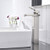 Comllen Waterfall Spout Single Handle Lever Bathroom Vessel Sink Faucet  Brushed Nickel Faucet With Pop Up Sink Drain