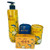BEE   FLOWER Gift Box - 4 Piece Bath Set Includes 1 Sandalwood Liquid Soap  1 Golden Sandalwood Soap  1 Golden Rose Soap and 1 Sandalwood Soap