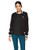 Reebok Women s Softshell Bomber Jacket  Striped Hem Black  L