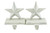Party Explosions Cast Iron White Stars Holiday Stocking Holders - Set of 2