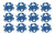 Set of 12 Distressed Finish Coastal Blue Cast Iron Crab Drawer Pulls