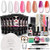 Morovan Poly Nail Extension Gel Kit with 8 Pcs 15ml Poly Nail Gel 48W LED UV Nail Dryer Slip Solution Basic Nail Art Tools Poly Extension Gel Nail Builder Gel Enhancement Kit Nails Art Manicure Set