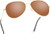 Classic Aviator Style Metal Frame Sunglasses Colored Lens -Gold Frame - Brown Lens  59-