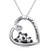 925 Sterling Silver Cute Animal Panda Heart Pendant Necklace with Words Engraved  Chain 18 inch Women Birthday Gift -Keep me in your heart-