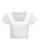 SweatyRocks Womens Scoop Neck Basic Solid Cropped Tee Shirts Short Sleeve Crop Top White Large