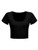 SweatyRocks Womens Scoop Neck Basic Solid Cropped Tee Shirts Short Sleeve Crop Top Black Medium