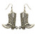 Vintage Gold Tone RechicGu Western Wild West Cowgirl Texas Boots Spur Rodeo Fancy Dress Costume Dangle Earrings