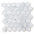 Carrara White Marble Hexagon 2in Mosaic Tile Polished-4Pack