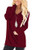 Jescakoo Womens Tops Long Sleeve V Neck T Shirts Casual Loose Fitting Wine L