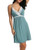 Hotouch Women Lace Lingerie Chemise Sexy V-Neck Full Slip Sleepwear Babydoll Nightgown Dress Light Green S
