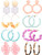 8 Pairs Mottled Acrylic Hoop Earrings Resin Statement Drop Dangle Earrings Polygonal Bohemian Fashion Jewelry Earrings for Women Girls -Sweet Mottled