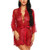 RSLOVE Womens Lace Robe Kimono Babydoll Lingerie Mesh Nightgown Wine Red L