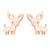 J Meng Dog Stud Earrings Cute Tiny Pet Puppy Dog Stud Earring -Rose Gold-