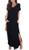GRECERELLE Womens Casual Loose Pocket Long Dress Short Sleeve Split Maxi Dress Black XX-Large
