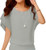 Neineiwu Womens Summer Casual Loose Fit Short Sleeve Batwing Batwing T-Shirt Shirt Chiffon Top Blouse -Grey XL-