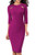 HOMEYEE Women Vintage Hollow Out Round Neck Business Work Dress B488-12 Carmine-