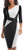 HOMEYEE Women Vintage Contrast Color Patchwork Work Business Dress B517-12 Black-White-3-4 Sleeve-