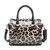 Shiny Patent Faux Leather Handbags Barrel Top Handle Purse Satchel Bag Shoulder Bag for Women-Leopard-