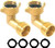 MAXFLO Hose Adapter Garden Hose Elbow Connector 90 Degree Brass Hose Connector Elbow -2 Pack- 90 Degree Hose Elbow for RV Water Hose Bib - Hose Connec
