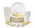 Party Chic Gold Dot Disposable Paper Plates Cups and Napkins Set for 50 Gold Foil 50 Dinner Plates 50 10 oz Cups and 50 Dinner Napkins for Party Wedd
