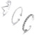 Sllaiss 3PCS 925 Sterling Silver Multi Minimalist Knuckle Rings For Women Heartbeat EKG Rings Infinity Adjustable Stackable Midi Rings Set Pinky Finge