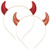 Devil Horns Halloween Devil Horns Headband Glitter Shining Rhinestone Halloween Headband Costume Party Accessory For Women Men -Red-