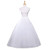 A-line Hoopless Petticoat Crinoline Underskirt Slips 4 Layers Floor Length Ball Gown Skirt for Wedding Dress White