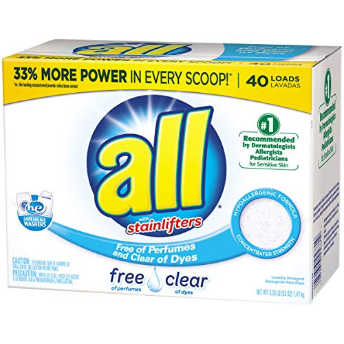 all Powder Laundry Detergent Free Clear for Sensitive Skin 52 Ounces 40 ...