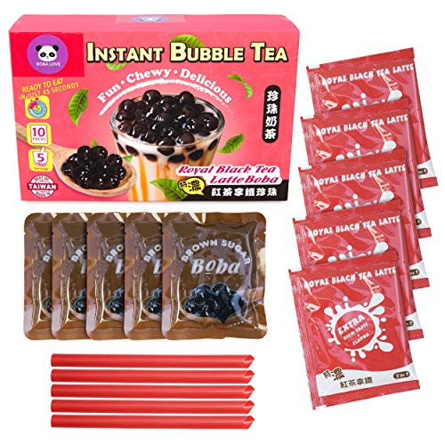Possmei Bubble Tea Kit Brown Sugar Latte 8 Serving boba ready in