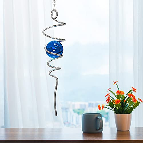AngleKai 12 Inch Gazing Ball Spiral Tail Wind Spinner Stabilizer, Metal