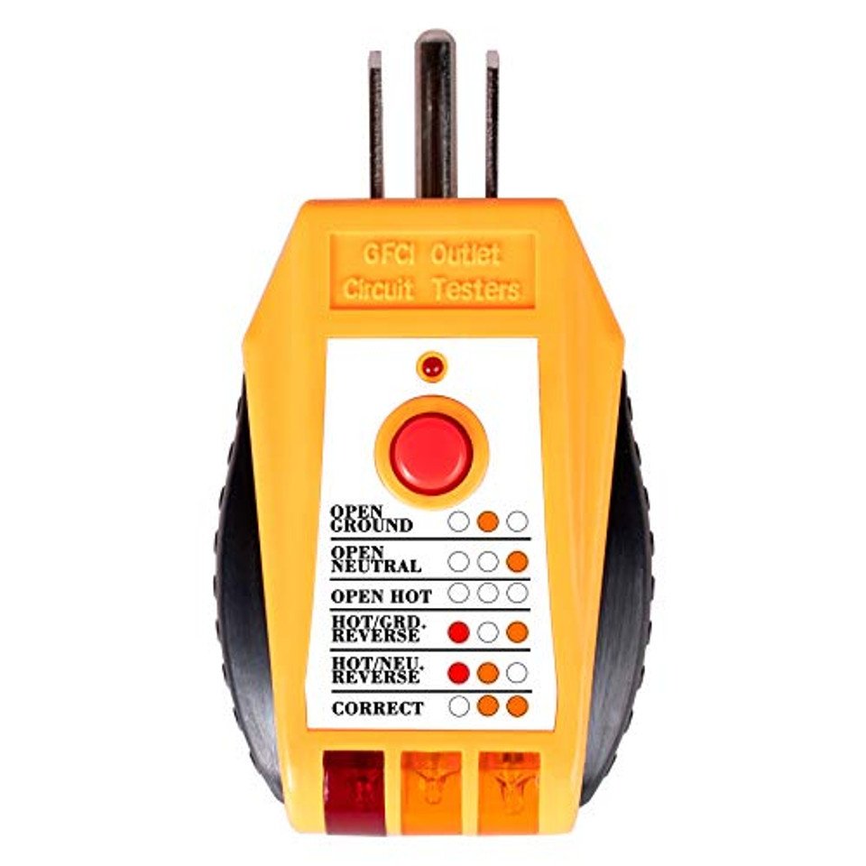 Socket Tester with GFCI check. Receptacle Tester for Standard AC