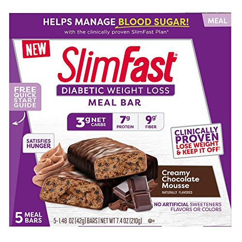SlimFast Diabetic Weight Loss Meal Replacement Bar ...